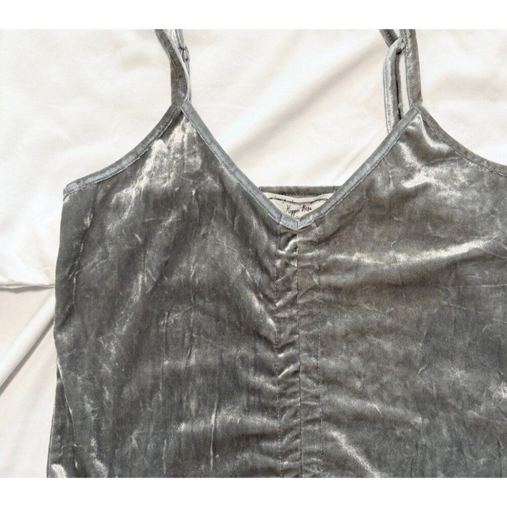 Gray Crushed Velvet Cami Tank Top size small
